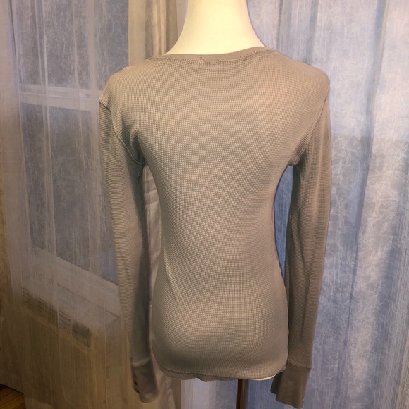 J& company gray waffle cotton thermal long sleeve shirt size medium - Picture 2 of 5